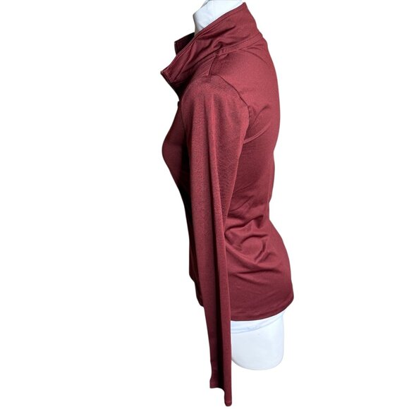 PINK VIctoria's Secret ULTIMATE PINK maroon half zip long sleeve top XS - Picture 3 of 7